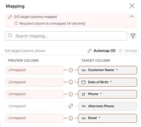 Visual data mapping in CloverDX Wrangler